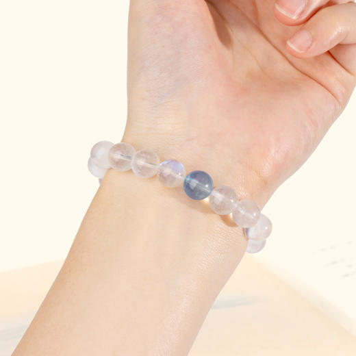 五行“喜金”系列 时来运转 天然月光石手链串 商品图3