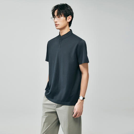 棉仓363802021-桑蚕丝立领POLO 商品图0