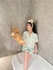 薄款KT条纹睡衣女款夏冰丝薄荷绿短袖可爱甜美可外穿家居服套装 商品缩略图2