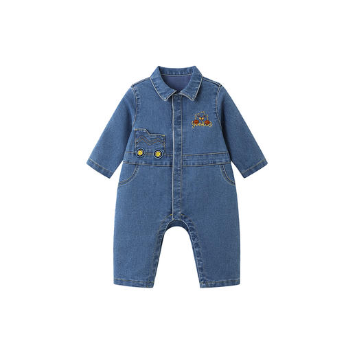 【商场同款】英氏新生儿连体衣男宝宝衣服可爱春秋季长袖牛仔爬服 商品图4