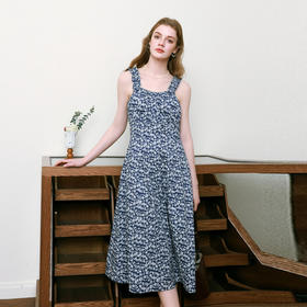 【商场同款】诗凡黎诗凡黎碎花吊带连衣裙25夏新款收腰中长裙3G4390311