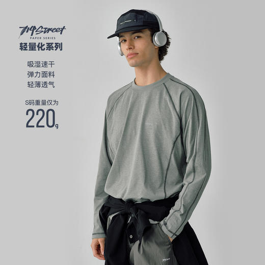 [轻量化系列]714street速干透气排汗弹力宽松长袖T恤男运动上衣 商品图0