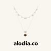 【夏季新款】alodia.co 品牌直发 晨露黑玛瑙/虎眼石双层项链 叠戴锁骨链可拆卸925银手工串珠设计款小众高级感 商品缩略图0