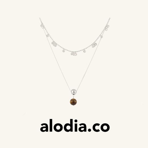 【夏季新款】alodia.co 品牌直发 晨露黑玛瑙/虎眼石双层项链 叠戴锁骨链可拆卸925银手工串珠设计款小众高级感 商品图0
