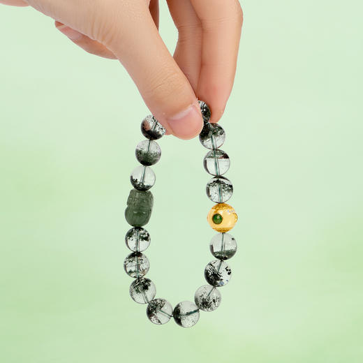 五行“喜木”系列 福禄有灵 绿幽灵手链串 商品图4