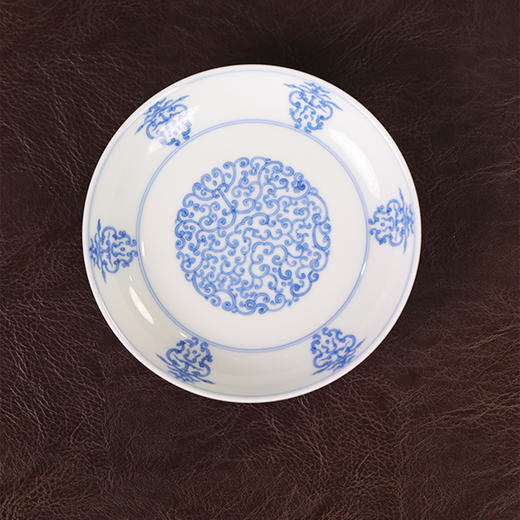 【忘言】天蓝釉青花寿字小壶承 曰何茶器 商品图0