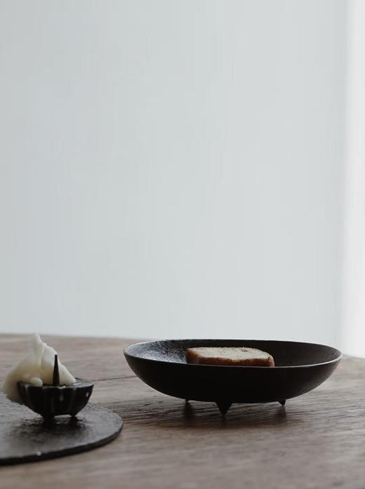 器｜手作黑釉三足小碟 点心盘 壶承盘 商品图1