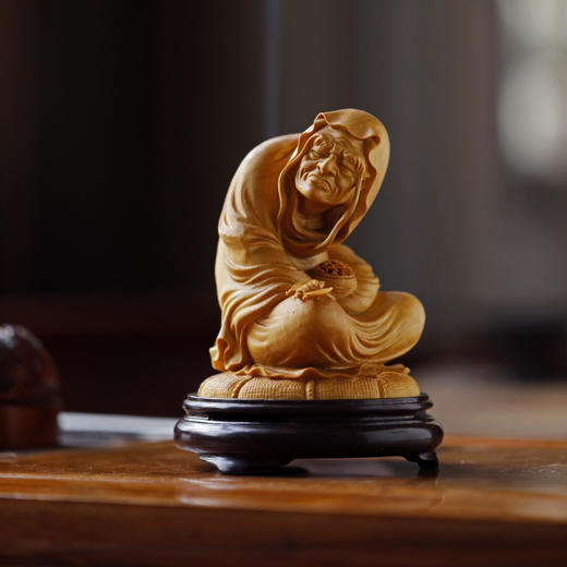 【青山特惠】黄杨木【长眉罗汉】香炉 摆件 整木雕成，b13 商品图0