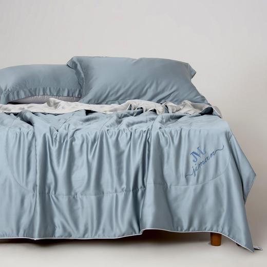 冰淇淋速凉被竹纤维凉感刺绣夏被双拼色裸感夏凉被 商品图0