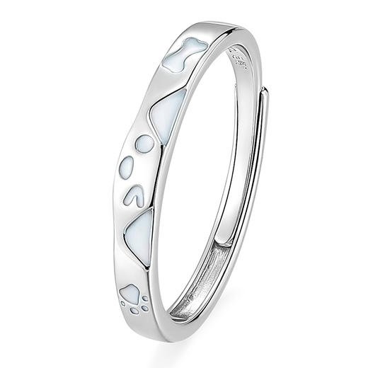 【夜光✨】卡蒂罗/KADER 宠爱发光情侣对戒 萌趣猫狗欢喜冤家俏皮可爱开口可调节素圈一对 极简ins风萌宠配饰 商品图2