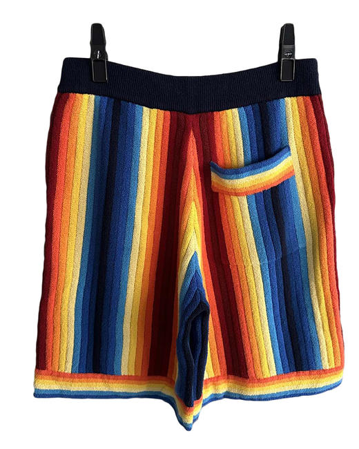 中性款纯棉竖纹针织短裤 可配套装 商品图1