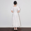 「高货wl」全新升级【铂金会员367/天猫489/差价122】(05629)洛诗琳法式重工镂空绣花连衣裙2025夏季泡泡袖优雅长裙 商品缩略图1