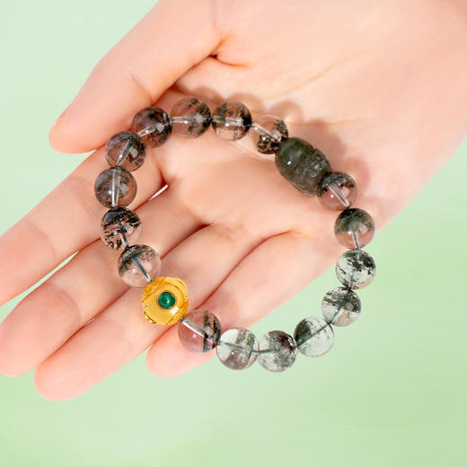 五行“喜木”系列 福禄有灵 绿幽灵手链串 商品图2