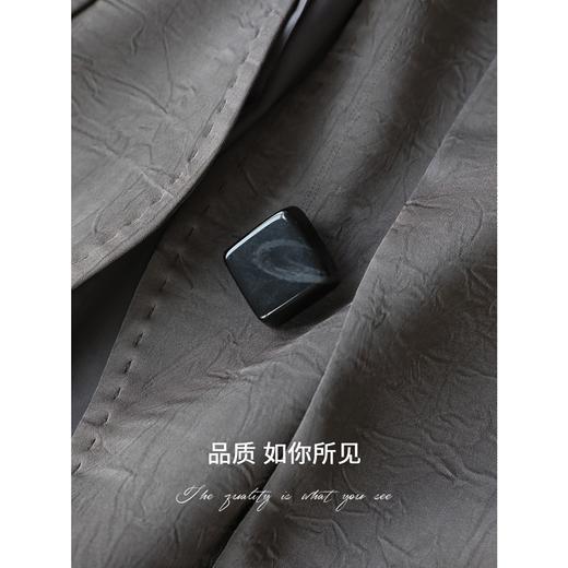 COCOBELLA高级灰仿醋酸秋假两件西装女通勤无领外套SI0006-4 商品图4