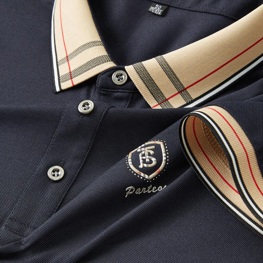 桑蚕丝男士polo衫休闲纯色男士T恤polo衫中年翻领时尚男POLO   PSL-8521 商品图2