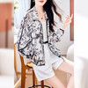 丁摩真丝短外套女长袖印花薄款宽松防晒衣夏季桑蚕丝上衣开衫AL0125 商品缩略图5