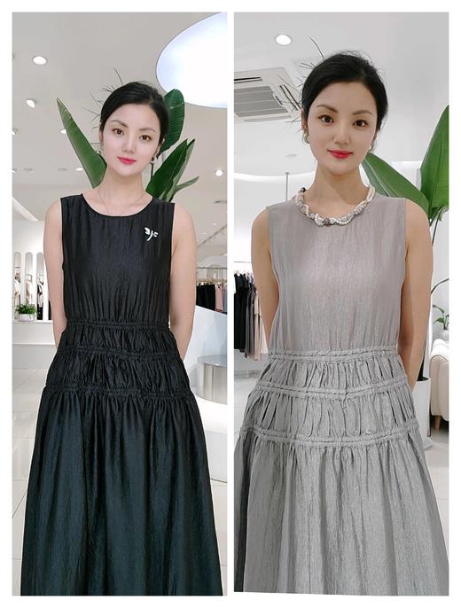 58Y523时尚气质长款醋酸锦无袖连衣裙 商品图0
