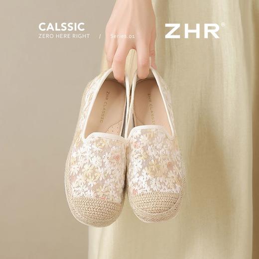 ZHR则则蕾丝透气一脚蹬渔夫鞋2025新款网纱复古单鞋气质百搭女鞋 商品图4
