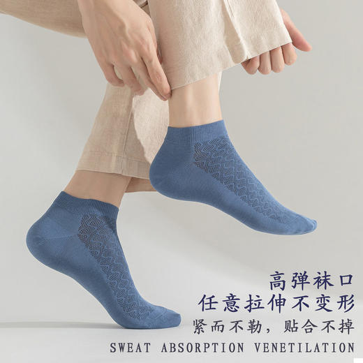 SYWY-Y36  【1双】男网眼透气防臭吸汗抗菌休闲纯棉运动袜子纯棉全棉夏季夏白色短袜 商品图1