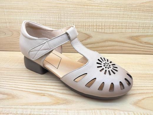 夏季新款豪行舒适休闲女鞋24243058时尚低跟真皮复古凉鞋 商品图2