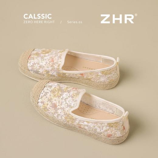 ZHR则则蕾丝透气一脚蹬渔夫鞋2025新款网纱复古单鞋气质百搭女鞋 商品图0