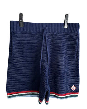 男款logo刺绣钩针针织短裤 可配套装