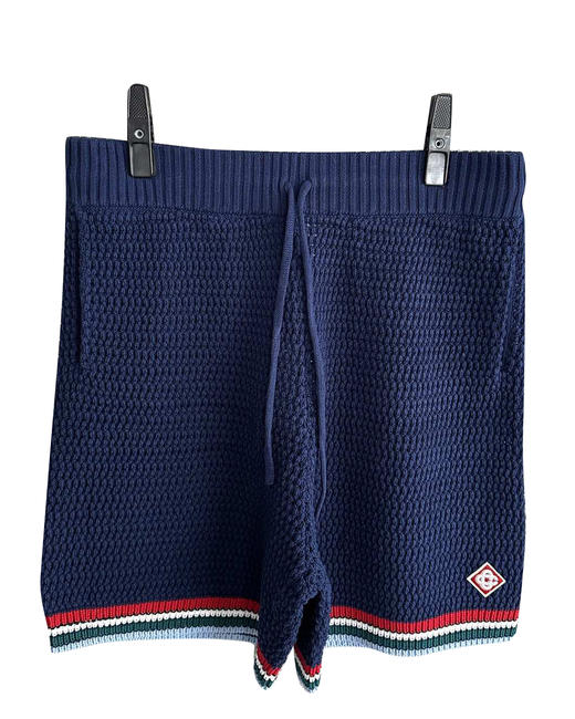 男款logo刺绣钩针针织短裤 可配套装 商品图0