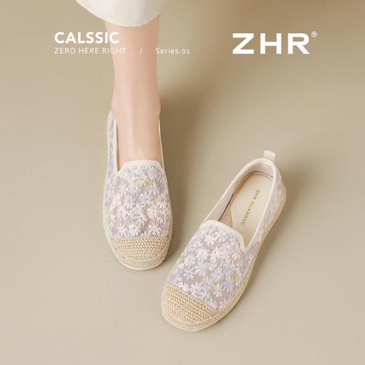 ZHR则则蕾丝透气一脚蹬渔夫鞋2025新款网纱复古单鞋气质百搭女鞋 商品图8