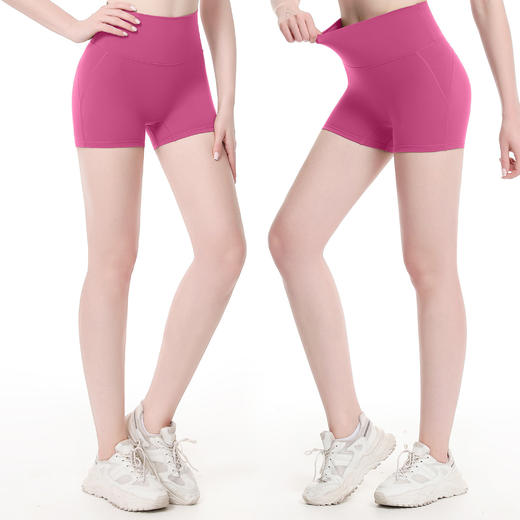 【买一赠一】无痕骑行裤三分裤瑜伽短裤蜜桃夏季条纹紧身裤弹力新款女训练透气 商品图2