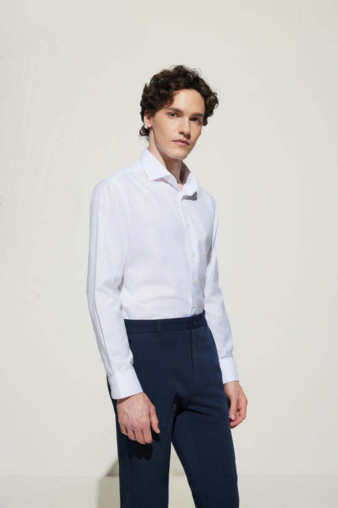 G2000男装SS25商场款【免烫防皱/棉质桑蚕丝】人字纹长袖衬衫51121642 商品图0