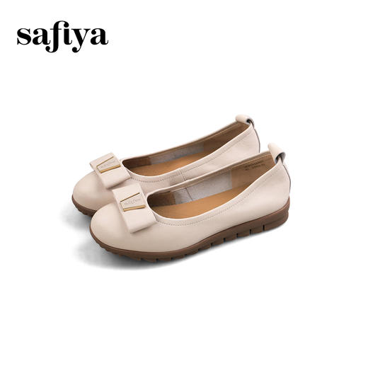 Safiya/索菲娅2025一脚蹬舒适牛皮革羊皮脚垫浅口软底休闲百搭通勤浅口单鞋SFD3111407 商品图2