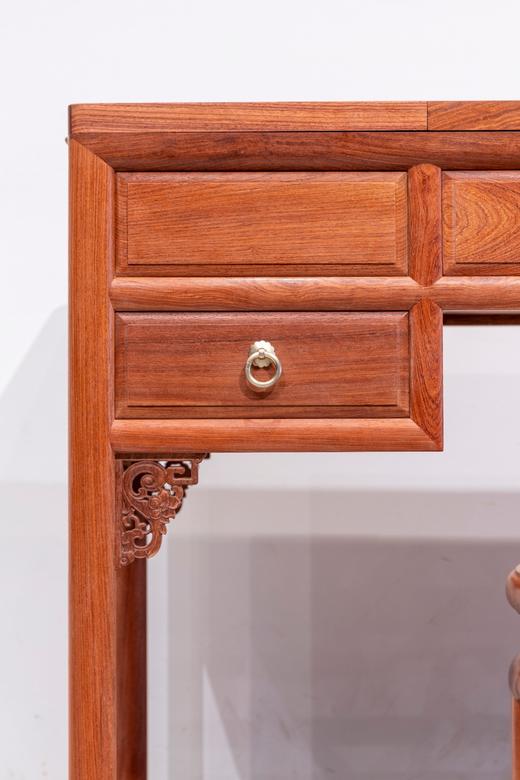 红桥红  家具严选  缅甸花梨(大果紫檀）  【98 三翻盖 梳妆台 两件套】 商品图2