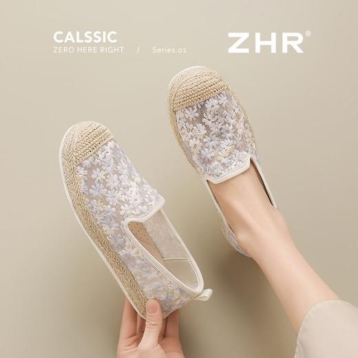 ZHR则则蕾丝透气一脚蹬渔夫鞋2025新款网纱复古单鞋气质百搭女鞋 商品图9