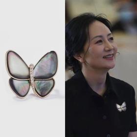 雀说装饰晚舟同款蝴蝶胸针高档气质天然海贝精致西装胸花配饰别针AL00