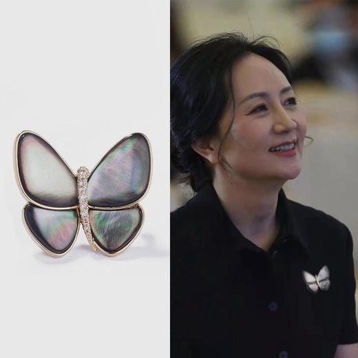 雀说装饰晚舟同款蝴蝶胸针高档气质天然海贝精致西装胸花配饰别针AL00 商品图0