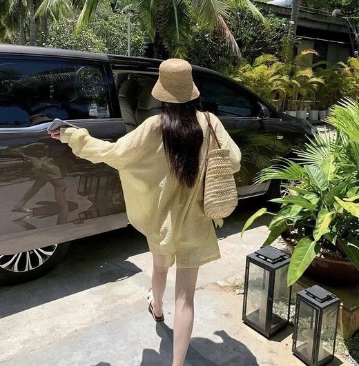 莱赛尔天丝衬衫短裤套装，薄如蝉翼，高级优雅，轻盈舒适 商品图6