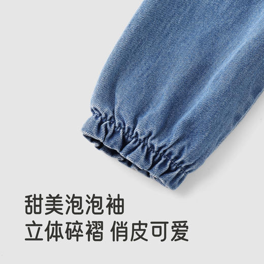 【商场同款】英氏女童连衣裙春秋长袖时尚女童牛仔裙纯棉女生裙子 商品图3