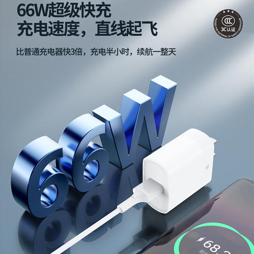 66w全兼容闪充充电器单头套装国标3c认证快充 商品图3