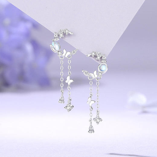 卡蒂罗/KADER 🌷郁金香花环耳钉 在逃公主灵动流苏仙气优雅满钻镶嵌养耳洞耳饰 轻奢浪漫春日精灵配饰 商品图2