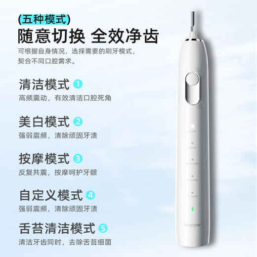 热卖中！！【15天无理由退】WOPOW沃品声波电动牙刷ET06 精美礼盒包装+2个原装杜邦刷头 商品图3