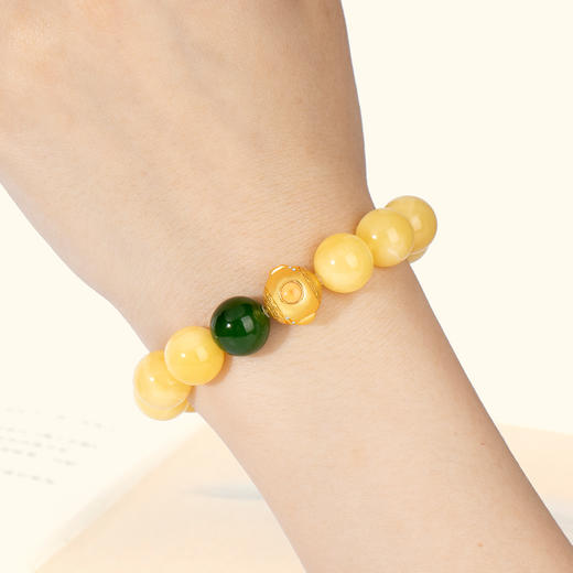 五行“喜土”系列 甜蜜纳福 臻品蜜蜡手链串 商品图3