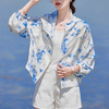 丁摩时尚连帽双绉真丝上衣女长袖新款轻薄款桑蚕丝防晒衣外套AL3011Z 商品缩略图3