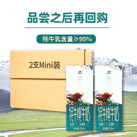 【尝鲜装】青藏祁莲祁连山牧场 牦牛奶含量≥95% 250ml*2支 商品图0