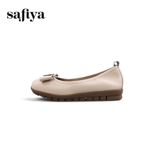 Safiya/索菲娅2025一脚蹬舒适牛皮革羊皮脚垫浅口软底休闲百搭通勤浅口单鞋SFD3111407 商品图3