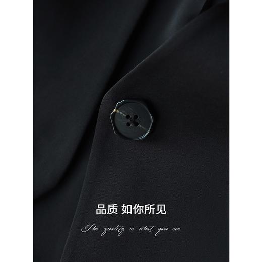 COCOBELLA极简风仿醋酸质感无领西装女通勤一粒扣外套SI0071 商品图4