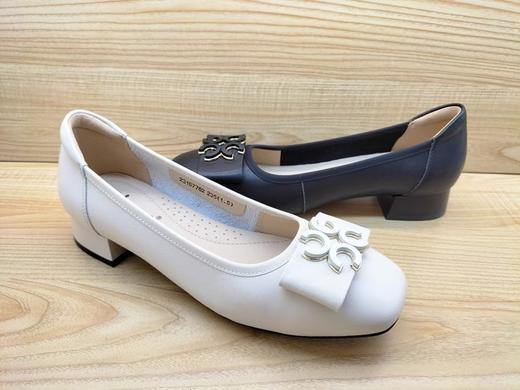 豪行真皮休闲女鞋23167782舒适中跟时尚方头浅口单鞋 商品图2