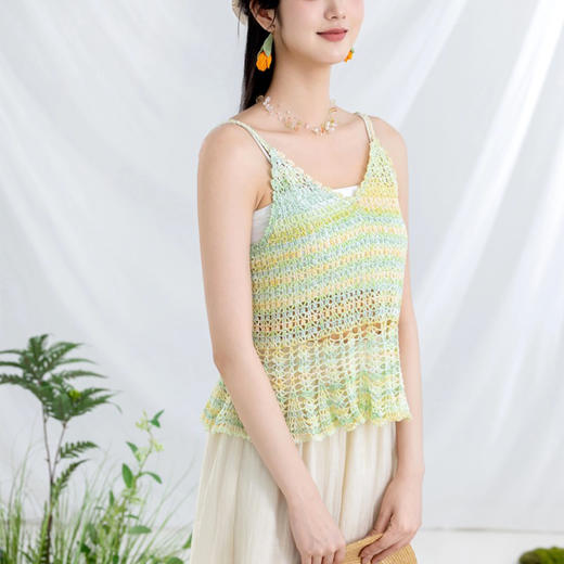 苏苏姐家沐风彩韵吊带手工diy编织钩针段染蕾丝线上衣毛线团材料包 商品图1