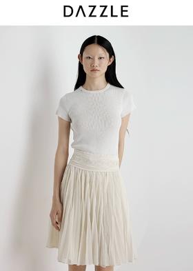 【大都会】 DAZZLE 地素连衣裙2025年夏季新款白色百褶连衣裙