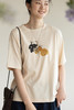牧衣游原创印花纯棉T恤舒适亲肤文艺圆领简约百搭宽松短袖 晓来风 商品缩略图5