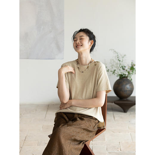 牧衣游 设计感文艺925银蛋黄石项链 繁石【不支持会员折】 商品图1